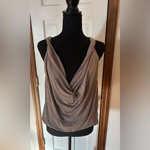 Red by BKE Draped Gray Blouse